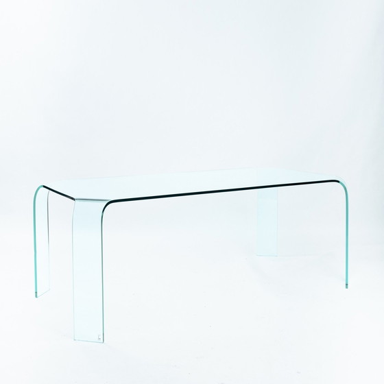 Image 1 of Table de bureau ou de salle à manger en verre Fiam, 1984