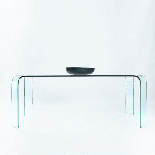 Table de bureau ou de salle à manger en verre Fiam, 1984