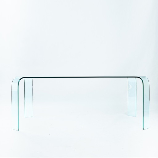 Table de bureau ou de salle à manger en verre Fiam, 1984