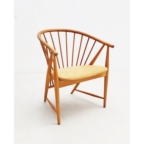 Image 1 of Fauteuil en bois du milieu du siècle modèle "Sun feather" par Sonna Rosen pour Nassjo Stolfabrik, Suède 1948