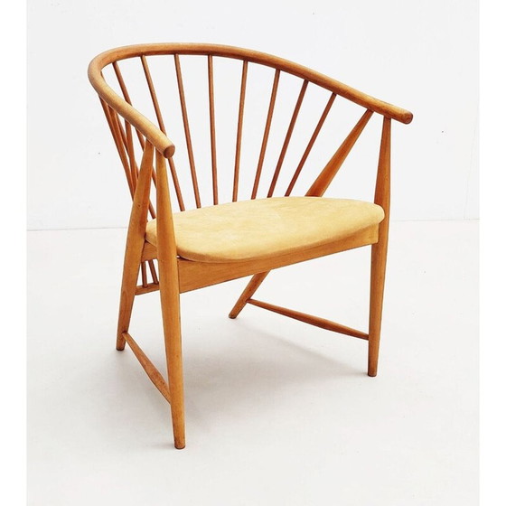 Image 1 of Fauteuil en bois du milieu du siècle modèle "Sun feather" par Sonna Rosen pour Nassjo Stolfabrik, Suède 1948