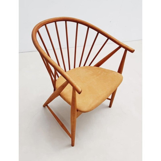 Image 1 of Fauteuil en bois du milieu du siècle modèle "Sun feather" par Sonna Rosen pour Nassjo Stolfabrik, Suède 1948