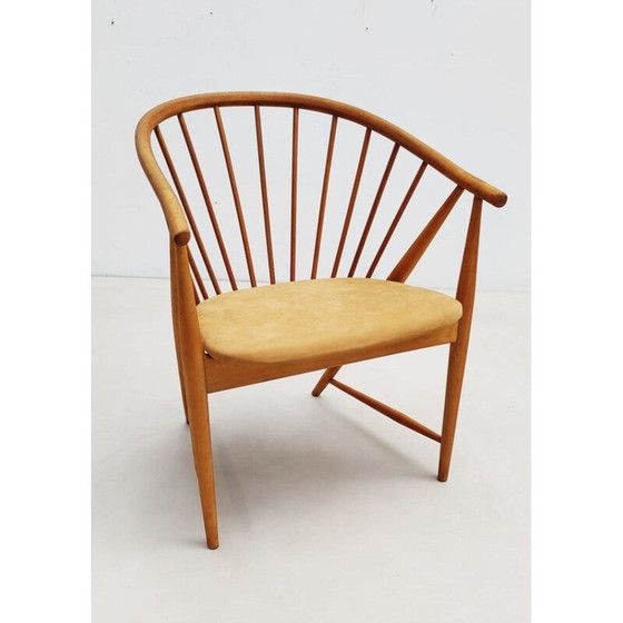 Image 1 of Fauteuil en bois du milieu du siècle modèle "Sun feather" par Sonna Rosen pour Nassjo Stolfabrik, Suède 1948