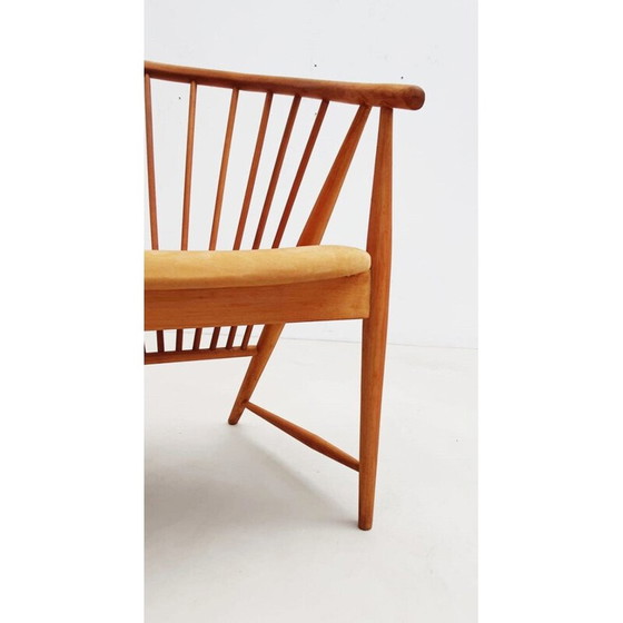 Image 1 of Fauteuil en bois du milieu du siècle modèle "Sun feather" par Sonna Rosen pour Nassjo Stolfabrik, Suède 1948
