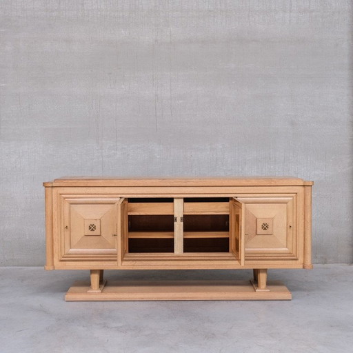 Buffet vintage en chêne blond de style déco français, années 1940