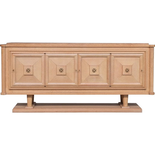 Buffet vintage en chêne blond de style déco français, années 1940