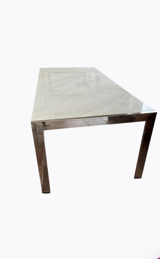 Image 1 of Table de salle à manger en marbre blanc