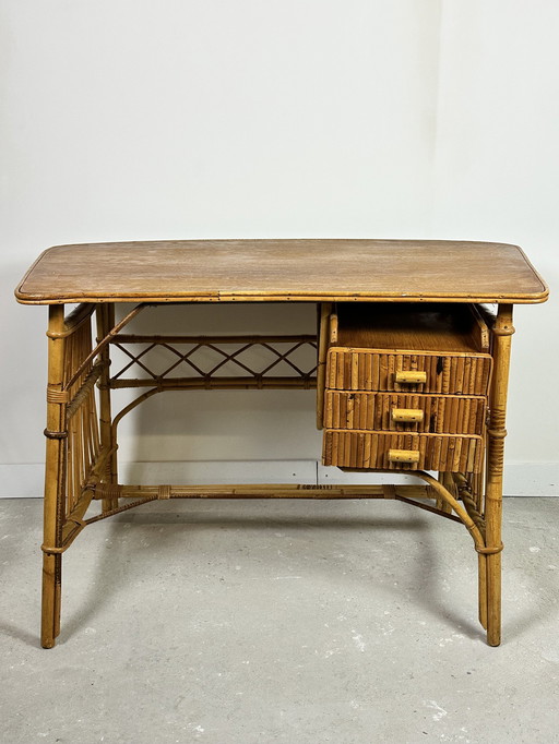  Bureau En Rotin Vintage 1960