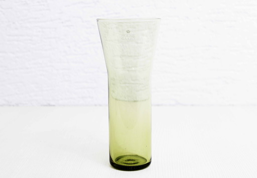 Vase Holmegaard En Verre Jaune 1970