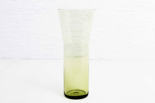 Vase Holmegaard En Verre Jaune 1970