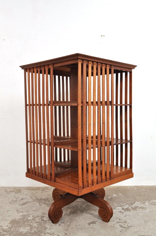 Moulin à livres vintage en chêne