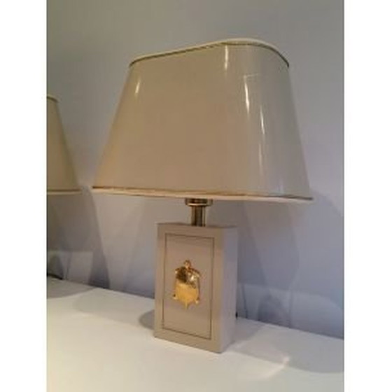 Image 1 of Paire de lampes vintage avec des tortues dorées, 1970