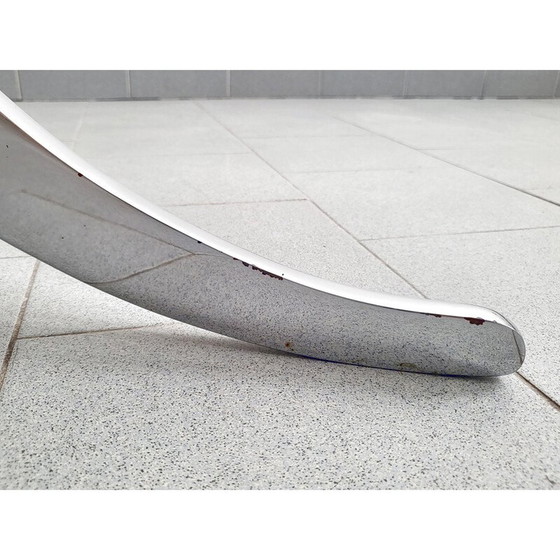 Image 1 of Table de salle à manger vintage en acier massif et chromé par Gastone Rinaldi, 1970