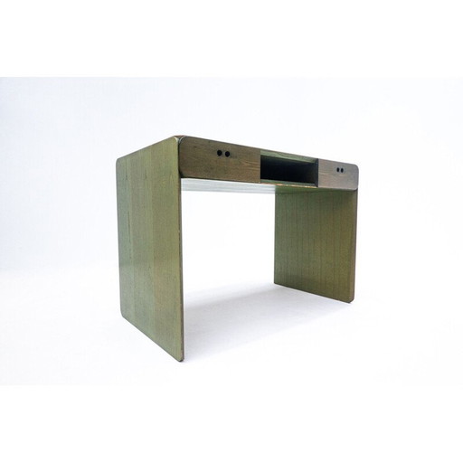 Bureau en bois vert du milieu du siècle par Derk Jan de Vries, Pays-Bas années 1960