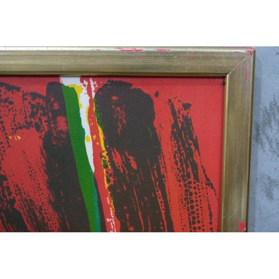 Image 1 of Lithographie abstraite originale en couleurs de Bengt Lindström, 1970