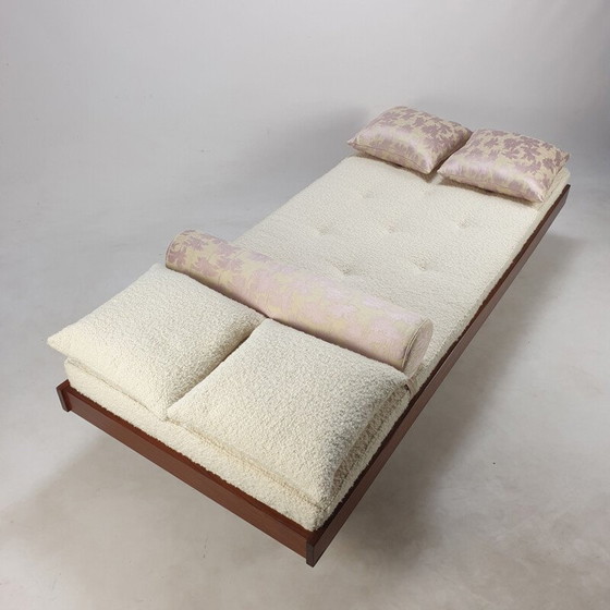 Image 1 of Lit de jour vintage en teck avec coussins Dedar, Pays-Bas 1960s