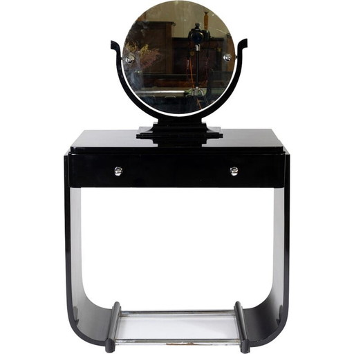 Coiffeuse Vintage Art Deco avec miroir amovible, 1930