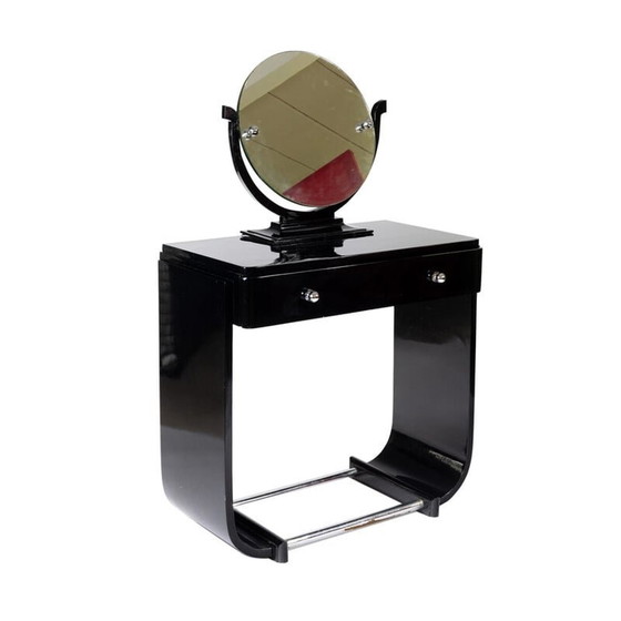 Image 1 of Coiffeuse Vintage Art Deco avec miroir amovible, 1930