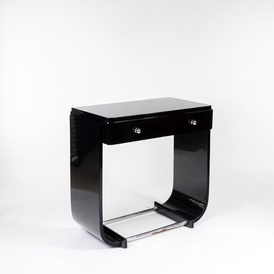 Image 1 of Coiffeuse Vintage Art Deco avec miroir amovible, 1930