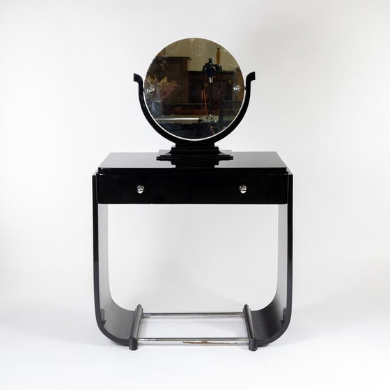 Image 1 of Coiffeuse Vintage Art Deco avec miroir amovible, 1930