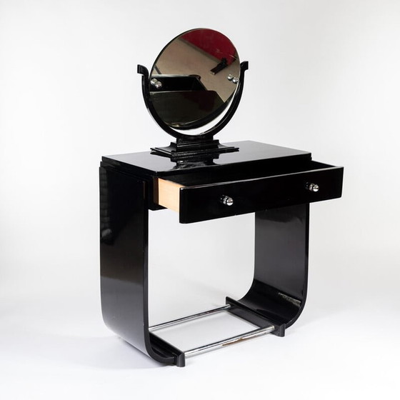 Image 1 of Coiffeuse Vintage Art Deco avec miroir amovible, 1930