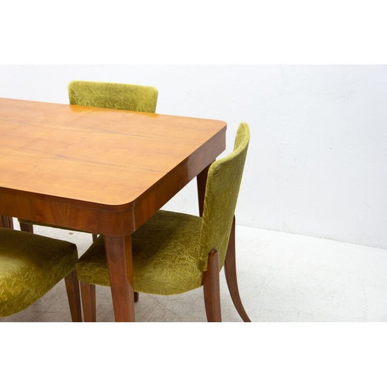 Image 1 of Ensemble de 4 chaises de salle à manger Art déco H-214 par Jindrich Halabala pour Úp Závody, années 1950