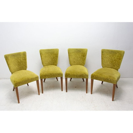 Image 1 of Ensemble de 4 chaises de salle à manger Art déco H-214 par Jindrich Halabala pour Úp Závody, années 1950