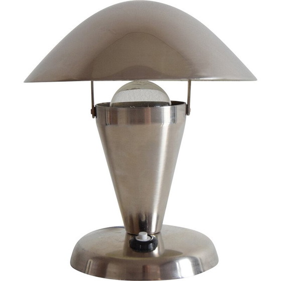 Image 1 of Lampe de table vintage en chrome et plastique, Tchécoslovaquie 1930
