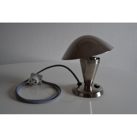 Image 1 of Lampe de table vintage en chrome et plastique, Tchécoslovaquie 1930
