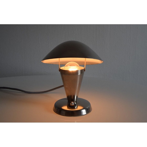 Image 1 of Lampe de table vintage en chrome et plastique, Tchécoslovaquie 1930
