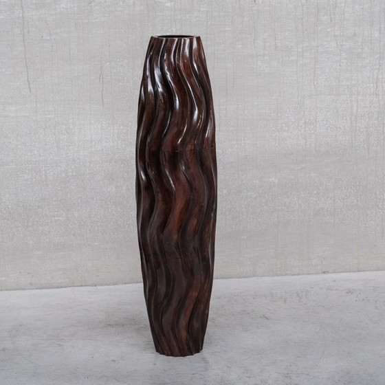 Image 1 of Vase décoratif français en bois, 1980
