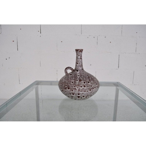 Vase vintage en céramique blanche pour Grandjean-Jourdan, 1950