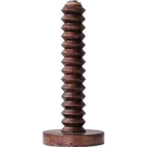 Lampe à poser vintage en bois de chêne