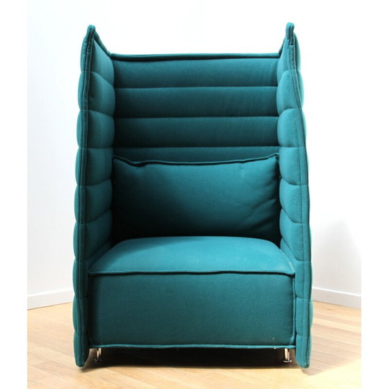Image 1 of Fauteuils vintage en métal chromé et tissu bleu par Ronan et Erwan Bouroullec pour Vitra