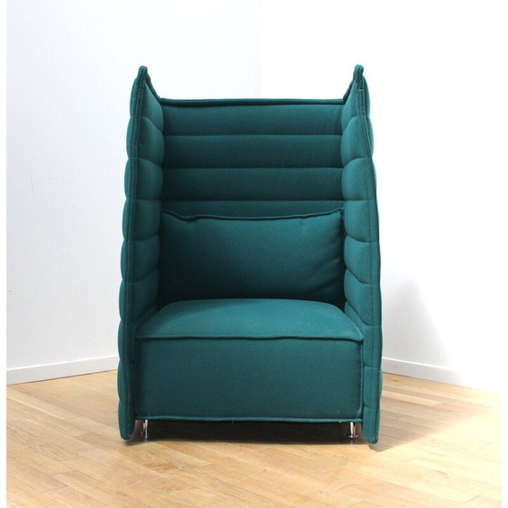 Image 1 of Fauteuils vintage en métal chromé et tissu bleu par Ronan et Erwan Bouroullec pour Vitra
