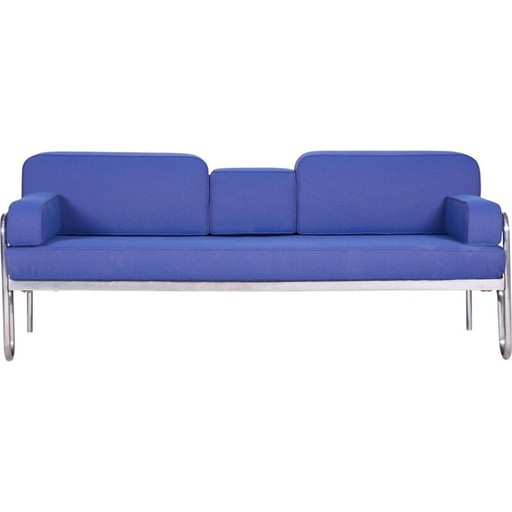 Canapé Bauhaus bleu vintage, années 1930
