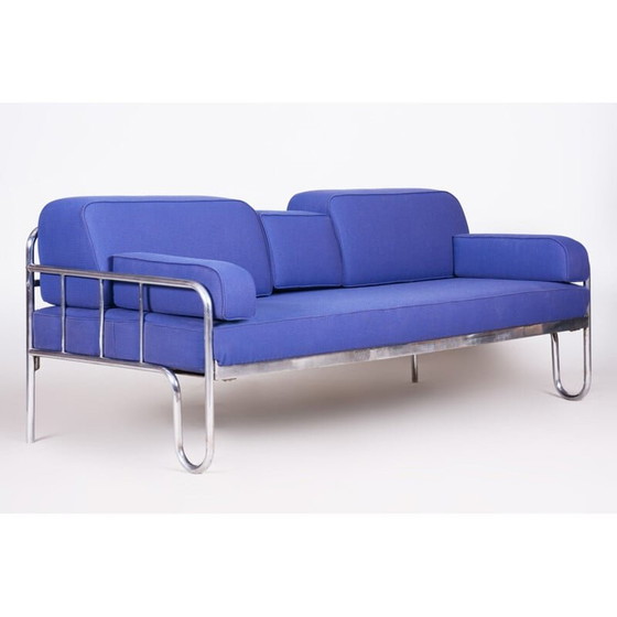 Image 1 of Canapé Bauhaus bleu vintage, années 1930