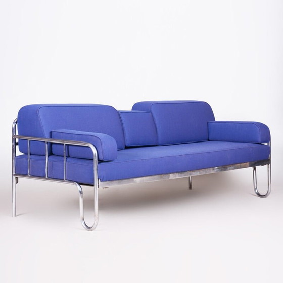 Image 1 of Canapé Bauhaus bleu vintage, années 1930