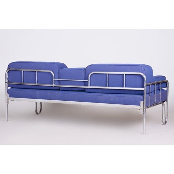 Image 1 of Canapé Bauhaus bleu vintage, années 1930