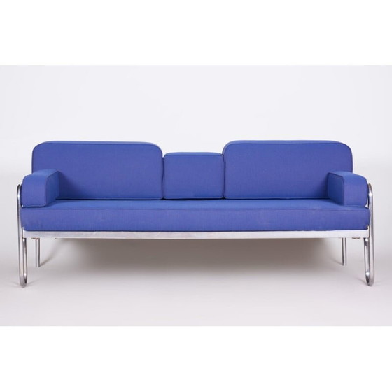 Image 1 of Canapé Bauhaus bleu vintage, années 1930