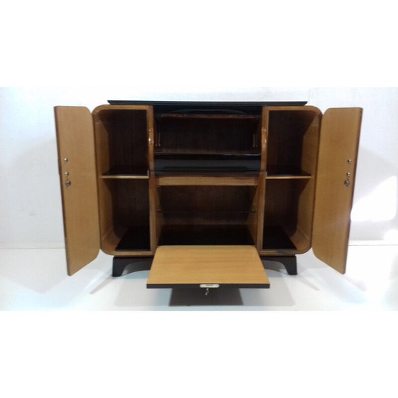 Image 1 of Bar vintage en bois et verre par Jindřich Halabala, Tchécoslovaquie