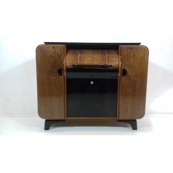 Image 1 of Bar vintage en bois et verre par Jindřich Halabala, Tchécoslovaquie
