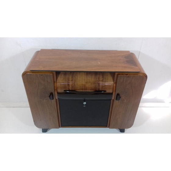 Image 1 of Bar vintage en bois et verre par Jindřich Halabala, Tchécoslovaquie