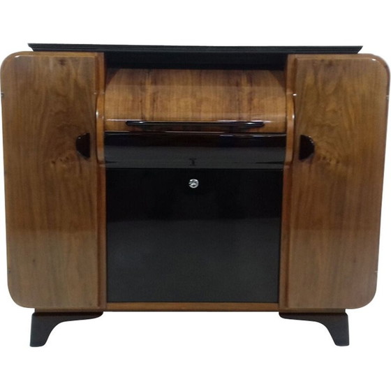 Image 1 of Bar vintage en bois et verre par Jindřich Halabala, Tchécoslovaquie
