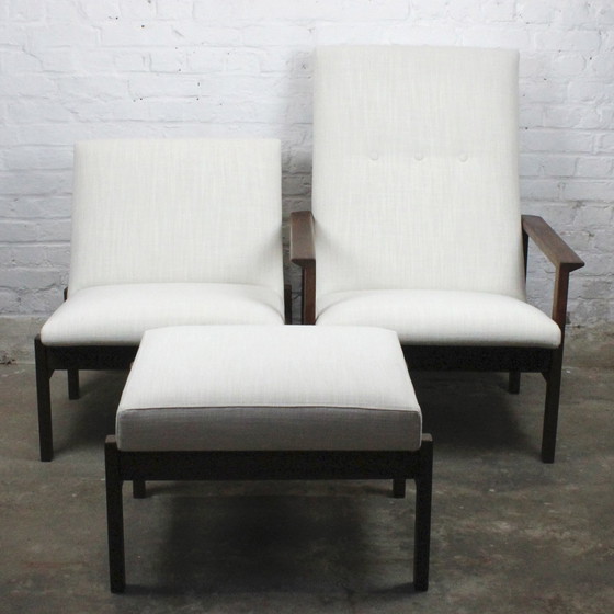 Image 1 of Set De Fauteuils Et Ottoman Scandinaves Par Yngve Ektröm Pour Pastoe 1960S