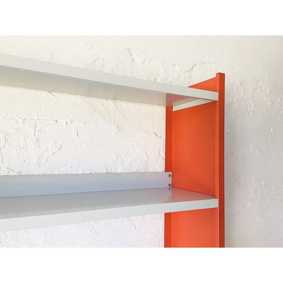 Image 1 of Etagère vintage en métal gris clair et orange, 1960