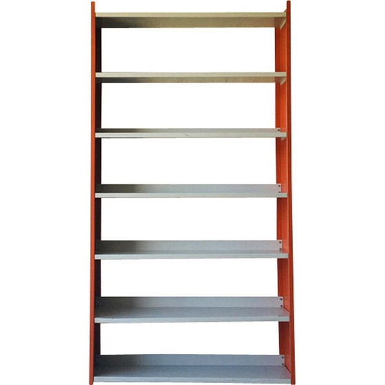 Image 1 of Etagère vintage en métal gris clair et orange, 1960