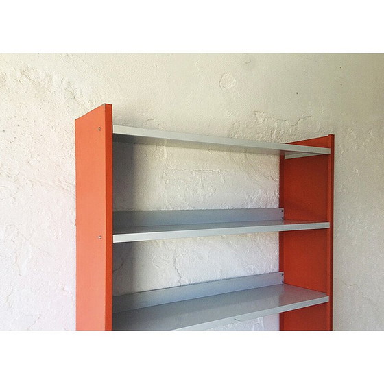 Image 1 of Etagère vintage en métal gris clair et orange, 1960