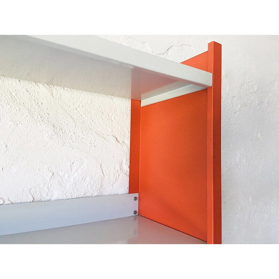 Image 1 of Etagère vintage en métal gris clair et orange, 1960