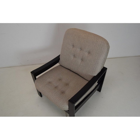 Image 1 of Fauteuil vintage en tissu et bois pour Hikor Písek, Tchécoslovaquie 1980